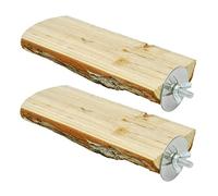 WREWING 2 PCS Bird Perch - 7 - Inch Wooden Platform for Parakeets, Cockatiels & Small Birds - Endless Fun & Comfort