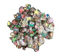 WREWING 2cm Christmas Acrylic Charms Assortment - Cartoon Style DIY Craft Supplies for Shaker Crafts, Keychains & Decor - 500g Random Mix (Double-Sided Transparent)
