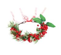WREWING Bridal Berries Wreath Headpiece for Wedding Bride Bridesmaid, Christmas Red Berry Hair Crown Beach Birthday Gift Headband