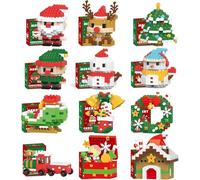 WREWING Christmas Building Blocks Set for Kids - Santa, Snowman, Tree Models - DIY Stocking Filler, Gift & Party Favors