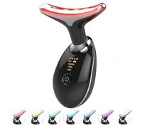 WREWING Face Massager, 7 Colors LED EMS Facial Sculptor for At Home Skincare, 3 Modes 45℃ Guasha Tool for Skin Rejuvenation, Jawline Shaping Anti Wrinkle Device, Black