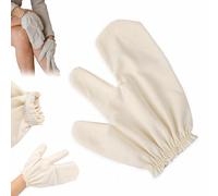 WREWING Garshana Gloves Natural Raw Silk - Dry Brushing Exfoliating & Massage for Body, Stimulate Blood Flow, Dead Skin Removal (1 Pair)