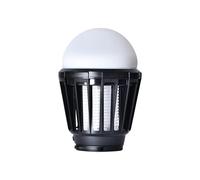 WREWING Mosquito Killer Lamp - Portable Rechargeable Camping Lantern with Bug Zapper, IPX6 Waterproof, Retractable Hook, and LED Torch/Light, Black