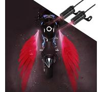 WREWING Motorcycle Angel Wing Projector Lights - Universal Waterproof Underglow LED for Bikes, Scooters & Cruisers (Red)