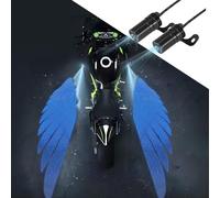 WREWING Motorcycle Angel Wing Projector Lights - Universal Waterproof Underglow LED for Bikes, Scooters & Cruisers (Blue)