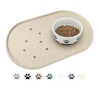 WREWING Pet Feeding Mat for Dogs & Cats - High-Lip Silicone Dog Bowl Mat, Non-Slip Waterproof Placemat to Prevent Food/Water Spills, 12"x18" Floor Protector for Small to Large Pets
