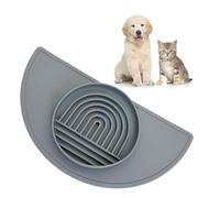 WREWING Pet Food Mat & Slow Feeder Bowl Set - Waterproof Silicone Dog Bowl Mat, Non-Slip Raised Edges Anxiety Relief Lick Mat for Dogs & Cats, Easy Clean