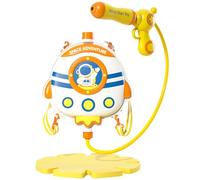 WREWING Student Backpack Water Blaster Toy - Long Range Pull Push Super Soaker with 2500ML Tank for Outdoor Summer Fun (Rocket Backpack)