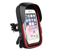 WREWING Waterproof Bike Phone Holder with 360° Rotation, Cycling Handlebar Bag with Touchscreen Compatibility, Internal Card Slot & Sun Visor for Phones up to 6.4'', Headphone Port & Dual Zippers