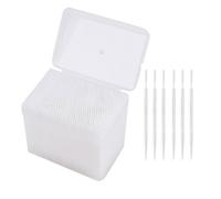 WREWING White Dental Picks 1100Pcs - Double Head Interdental Cleaner with Portable Clear Case, Soft Teeth Cleaning Tool