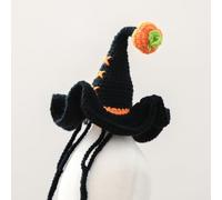WREWING Wizard Hat for Pets |Halloween Cat Dog Costume & Adjustable | Midnight Black (One Size)