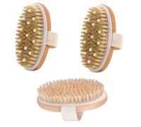 WREWING Wooden Dry Brushing Body Brush 3 Pack - Soft and Stiff Natural Bristles for Exfoliating, Dead Skin & Toxin Removal, Cellulite Reduction, Improves Lymphatic and Blood Circulation