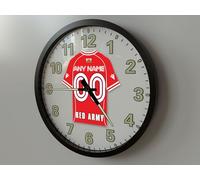 WREXHAM 14 INCH (35cm) FOOTBALL WALL CLOCK - PERSONALISED FOOTBALL GIFTS - SELECT ANY PLAYER OR YOUR OWN NAME AND NUMBER TO BE PRINTED ONTO OUR FOOTBALL CLOCKS!