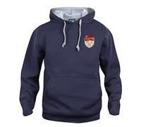 Wrexham 1960s Retro Football Hoodie Embroidered Logo Navy