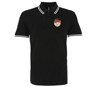 Wrexham 1960s Retro Football Iconic Polo Embroidered Logo Black/White