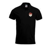 Wrexham 1960s Retro Football Polo Embroidered Logo Black