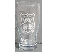 Wrexham AFC Pint Glass with Etched Club Crest, Licensed Merchandise to Handy Stamps Ltd