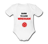 WREXHAM BORN TO LOVE Unique Baby Vest Baby WREXHAM Grow Babygrow Cute Funny Bodysuit