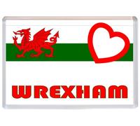 Wrexham - Love Wales/Welsh Flag Towns & Cities - 96 x 67mm Jumbo Fridge Magnet