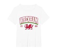 Wrexham Red Dragon Sports Football 1864 T-Shirt, Women's Plus, White, 1X