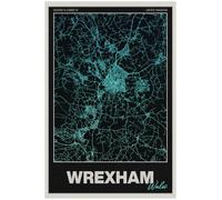 Wrexham Street Map Poster Print | Wales | Gradient | A1 | Street Map Artwork, Clean Modern Aesthetic, Geographic Wall Decor, Workspace Display, Gradient Finish