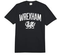 Wrexham Wales Arch Welsh Dragon Distressed White Print Comfort Colors Adult Heavyweight T-Shirt
