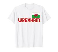 Wrexham Wales City Cymru, Welsh Flag Dragon, Red Value Graphic T-Shirt, Men, White, M