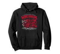 Wrexham Wales Welsh Dragon Zine Ink Color Print Pullover Hoodie