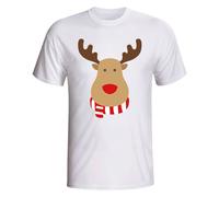 Wrexham Women's Rudolph Supporters T-Shirt in White | Size: 2XL Wrexham White 2XL