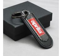 WRFUU Motorcycle Carbon Fiber Keyring Key Ring KeyChain for Aprilia Motorcycles Accessories,Black-A