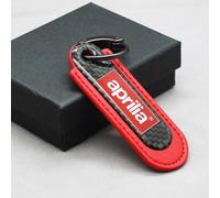 WRFUU Motorcycle Carbon Fiber Keyring Key Ring KeyChain for Aprilia Motorcycles Accessories,Red-A