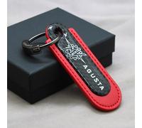 WRFUU Motorcycle Carbon Fiber Keyring Key Ring KeyChain for MV Agusta Motorcycles Accessories,Red-A