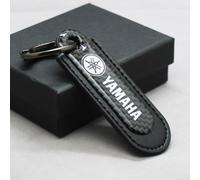 WRFUU Motorcycle Carbon Fiber Keyring Key Ring KeyChain for Yamaha Motorcycles Accessories,Black-A