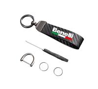 WRFUU Motorcycle Leather Carbon Fiber Keyring Key Ring KeyChain for BENELLI TRK 502 Leoncino 500 BJ250 BJ500 TNT 125 Motorcycles Accessories,Black-A