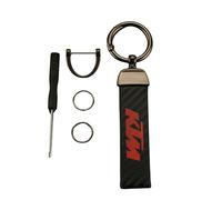 WRFUU Motorcycle Leather Carbon Fiber Keyring Key Ring KeyChain for K-T-M Motorcycles Accessories,Black-A