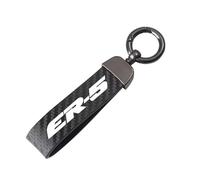 WRFUU Motorcycle Leather Carbon Fiber Keyring Key Ring KeyChain for Kawasaki ER-5 ER5 Motorcycles Accessories,Black-A