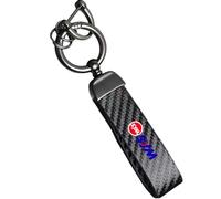 WRFUU Motorcycle Leather Carbon Fiber Keyring Key Ring KeyChain for SYM Motorcycles Accessories,Black-A