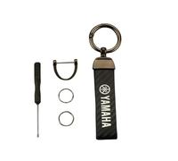 WRFUU Motorcycle Leather Carbon Fiber Keyring Key Ring KeyChain for Yamaha Motorcycles Accessories,Black-A