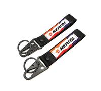 WRFUU Motorcycle Polyester Embroidery Keyring personalised Keychain Customised Key Ring Key Chain for Repsol,Black-A