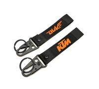 WRFUU Motorcycle Polyester Embroidery Keyring personalised Keychain Customised Key Ring Key Chain for KTM DUKE,Black-A