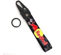 WRFUU Motorcycle Polyester Embroidery Keyring personalised Keychain Customised Key Ring Key Chain for Red Bull,Black-A