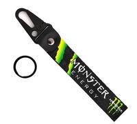 WRFUU Motorcycle Polyester Embroidery Keyring personalised Keychain Customised Key Ring Key Chain for Monster,Black-A
