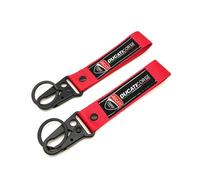 WRFUU Motorcycle Polyester Embroidery Keyring personalised Keychain Customised Key Ring Key Chain for Ducati,Black-A