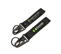 WRFUU Motorcycle Polyester Embroidery Keyring personalised Keychain Customised Key Ring Key Chain for Kawasaki Monster,Black-A