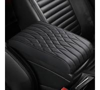WRGEYXTD Car Armrest Box Pad For Audi A3 S3 Sportback 8P 2003-2012, Leather Arm Rest Cover Protector Waterproof Comfortable Center Console Pads Decoration Accessories,A/Black
