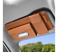 WRGEYXTD Car Sun Visor Organizer For MG MGB MGF MGR Midget Montego Mulan One Pilot TF Xpower SV, Visors Tissue Holder Card Multifunctional PU Leather Multiple-Pocket Interior Accessories,C/Brown