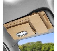 WRGEYXTD Car Sun Visor Organizer For Vauxhall Crossland X 2017+, Visors Tissue Holder Card Multifunctional PU Leather Multiple-Pocket Interior Accessories,D/Khaki