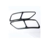 WRHOME Car Exhaust Pipe Trim For Audi A5 A4 B9 2020 2021,ABS Pipe Throat Exhaust Outputs Tail Frame Trim Cover Exterior Accessories,B-Nero