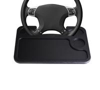 WRHOME Car Steering Wheel Desk For VOLVO XC60 XC90 XC40 XC70 S60L C30 S80 S90 V50 V60,Multi-function Portable Car Steering Wheel Desk Table,Steering Wheel Double-sided Trays,B-Black