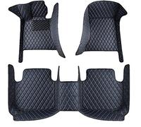 WRHOME For Mercedes Benz C-Class W204 2008-2013 Car Floor Mats,Front Rear Row Auto All Weather Waterproof Non Slip Interior Accessories,B/Black+Blue